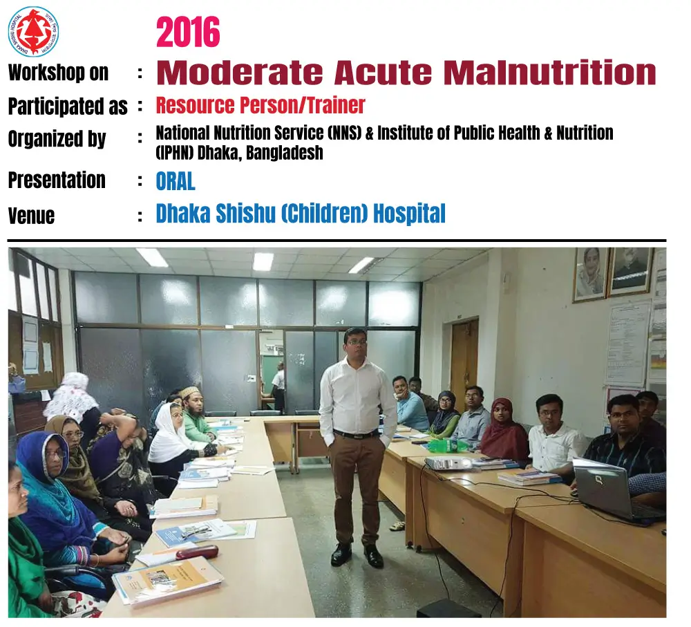 Moderate Acute Malnutrition Dhaka 2016